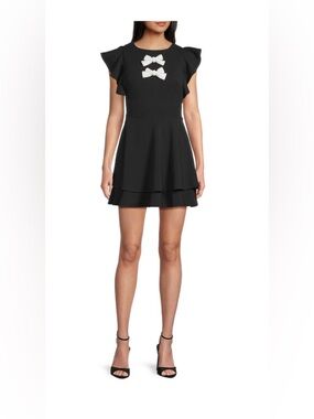 NWT Crystal Doll Flutter sleeve double hem dress (My39)